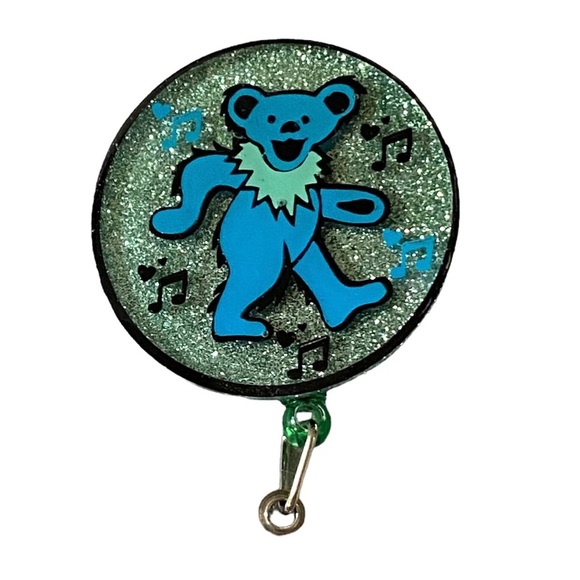 Grateful Dead Accessories - GRATEFUL Dead Dancing Bears retractable ID Card Holder {FIRM UNLESS BUNDLED}